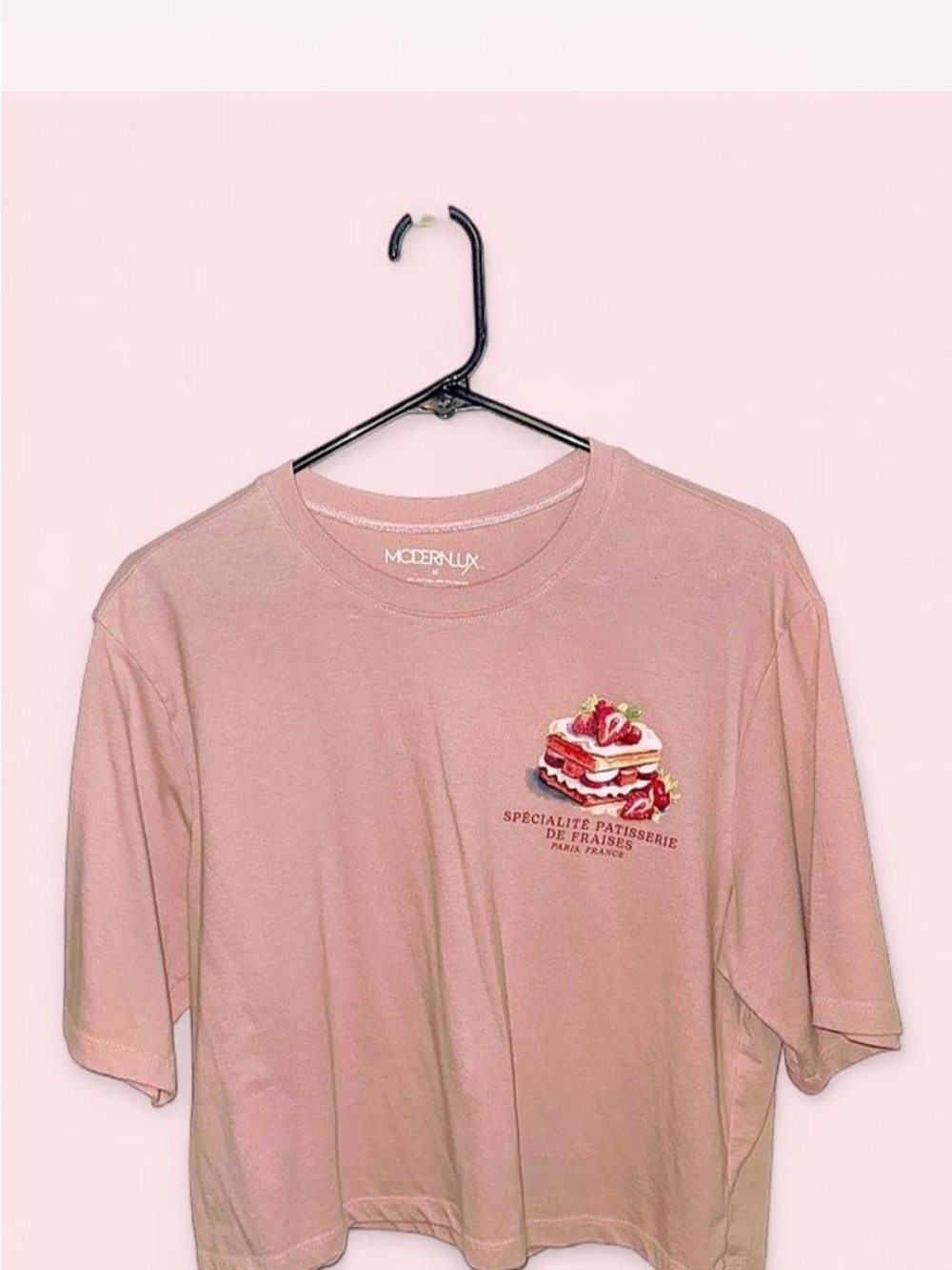 Modern Lux Dusty Rose Graphic Tee with Subtle Print
